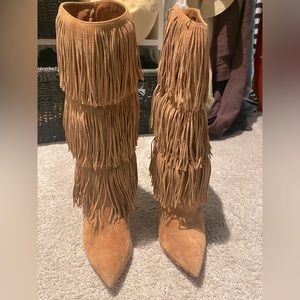 Christian Louboutin fringe boot